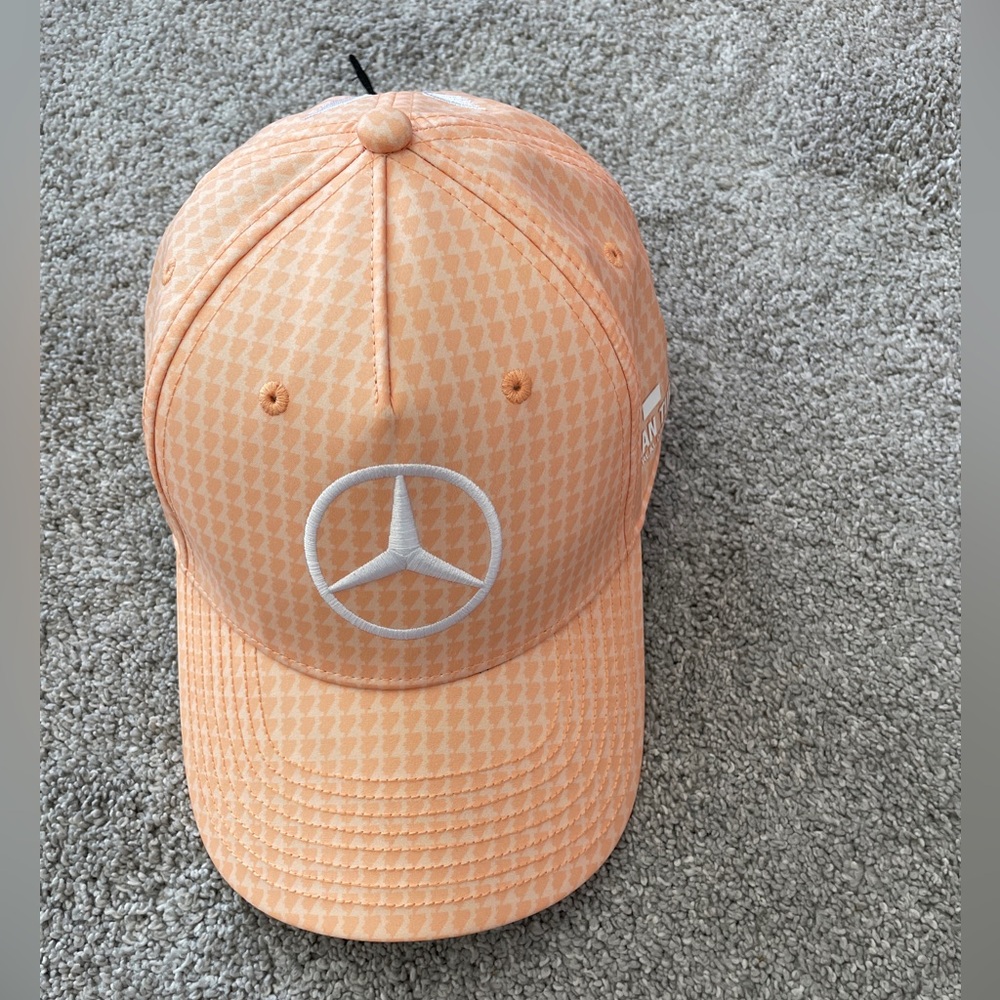 Mercedes AMG Petronas F1 Lewis Hamilton Baseball Hat Peach